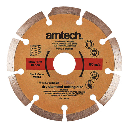 Disque à tronçonner diamanté Amtech V0225 115 mm (4,5")