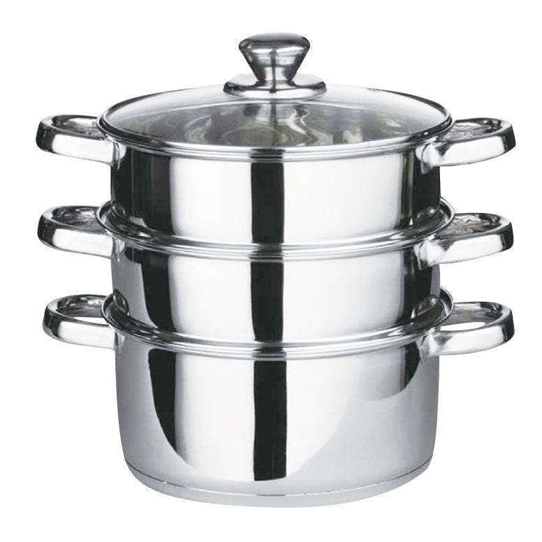 Prima 3 Tier 22cm Steamer Set with Glass Lid