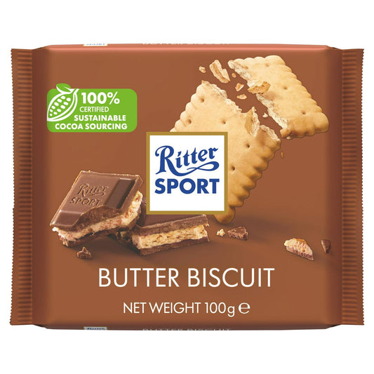 Ritter Sport 100g Butter Biscuit Milk Chocolate Bar