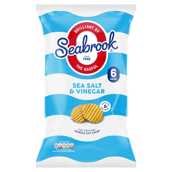 Seabrook Sea Salt & Vinegar Flavour The Original Crinkle Cut Crisp 6 x 25g