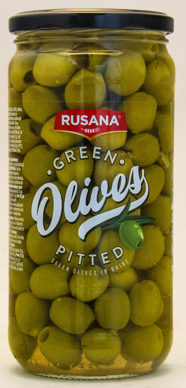 RUSANA PITTED GREEN OLIVES 720G