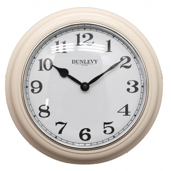 Horloge murale en plastique de 10" de profondeur - Crème