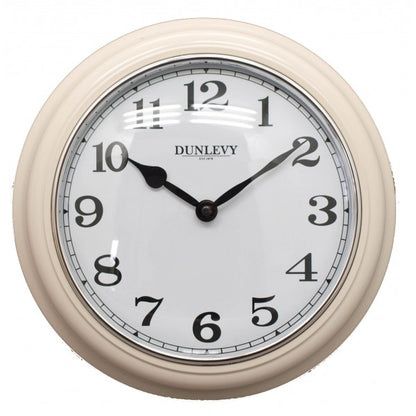 Horloge murale en plastique de 10" de profondeur - Crème