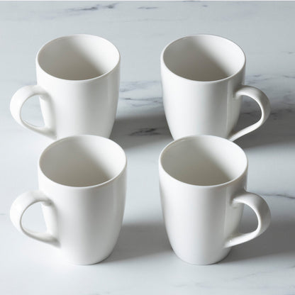 Carnaby Islington White Porcelain Mugs Set of 4 Ceramic Coffee & Tea Kitchen Mug Gift Sets