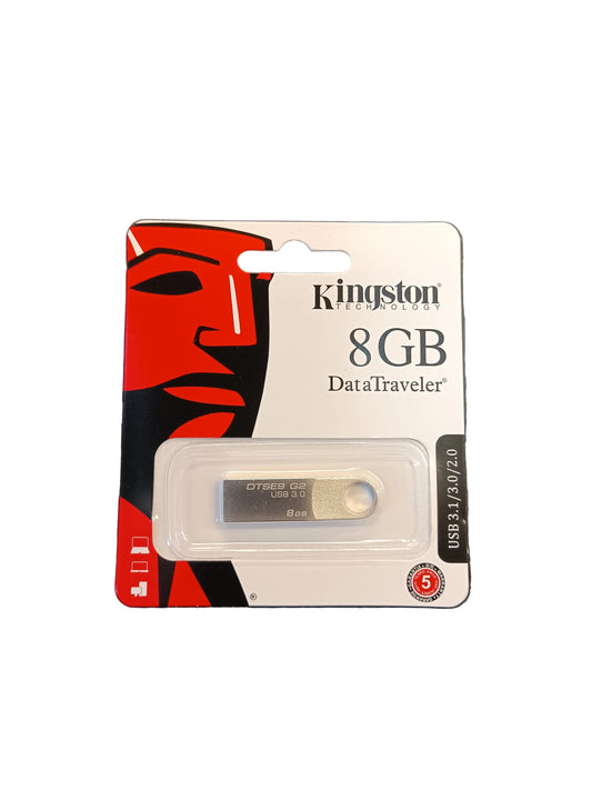 Kingston Technology DTSE9G2/8GB Data Traveler SE9 G2 8 GB USB 3.0 (Windows/Mac), Metal Casing, Silver