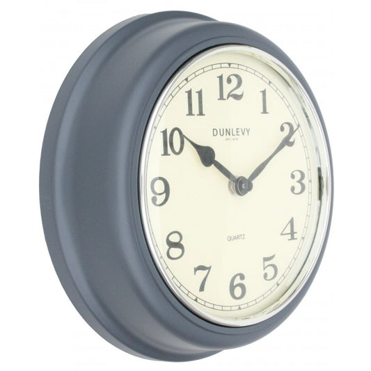 Horloge murale grise foncée 25 cm en plastique