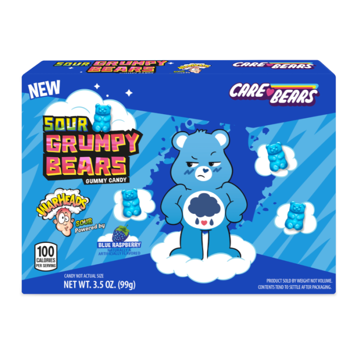 Warheads Care Bears - Ours Grumpy Oursons Acides Boîte de Théâtre - 99g