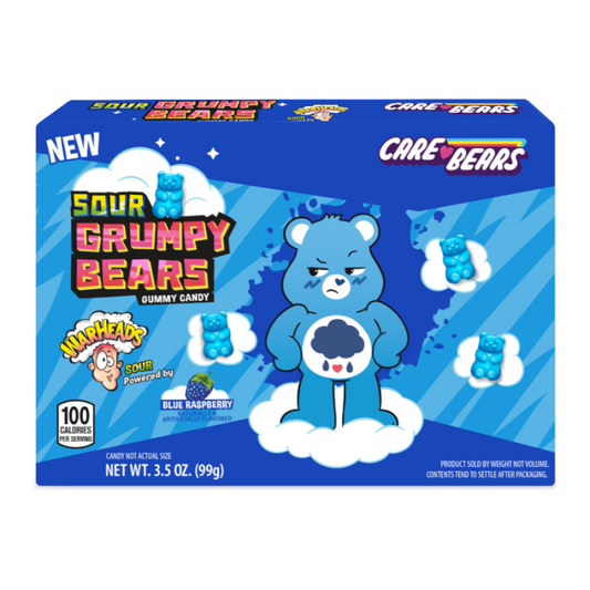 Warheads Care Bears - Sour Grumpy Bears Theatre Box - 3.5oz (99g)