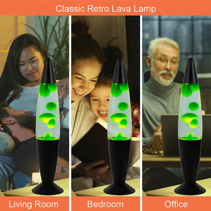 Lampe à Lave Rétro Verte et Noire Global Gizmos