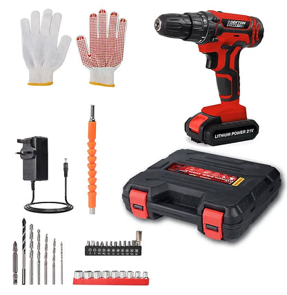 DEKTON CORDLESS DRILL 21V KEYLESS LITHIUM LI-ON BATTERY SCREWDRIVER