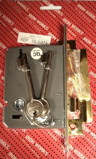 I3LSB75 - Serrure à mortaiser 3 pênes 75 mm laiton