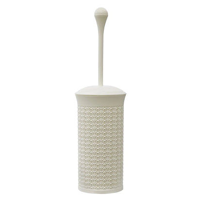 Brosse et support WC en plastique JVL Knit Design Loop, coloris ivoire