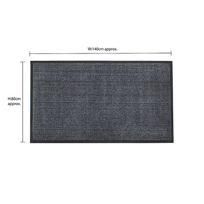 JVL Heavy Duty Barrier Door Mat, 80x140cm, Blue/Black
