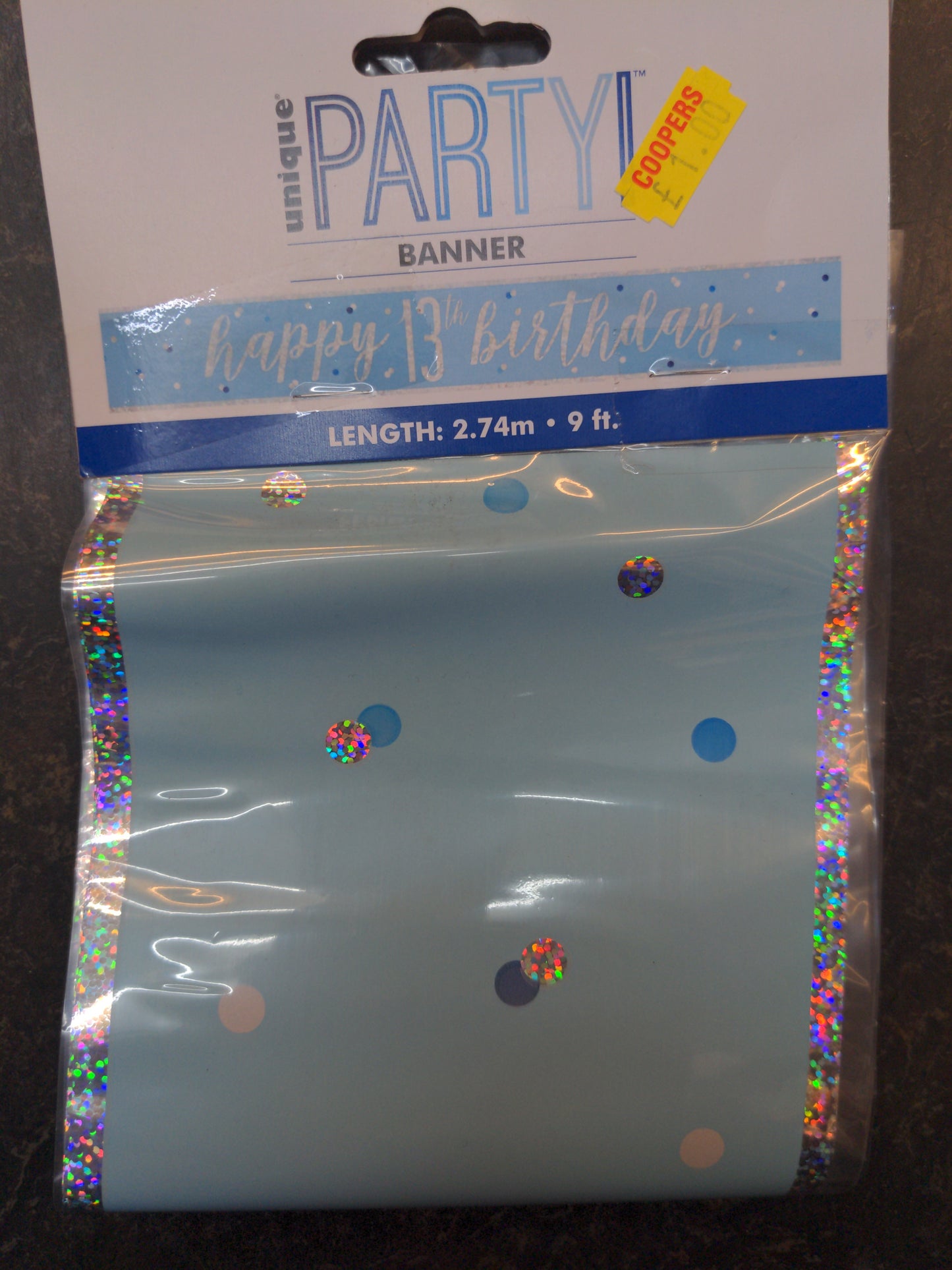 Happy 13th birthday banner 9 feet