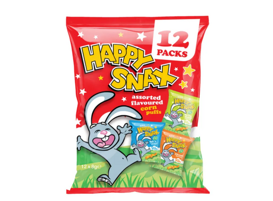 Happy Snax Multipack Assorted Flavoured Corn Puffs (Pack of 12)