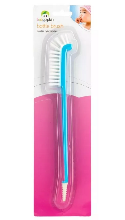 Long Handle Bottle Brush Nylon Bristles 2-in-1 Curve Head Washing Up Baby Bottle