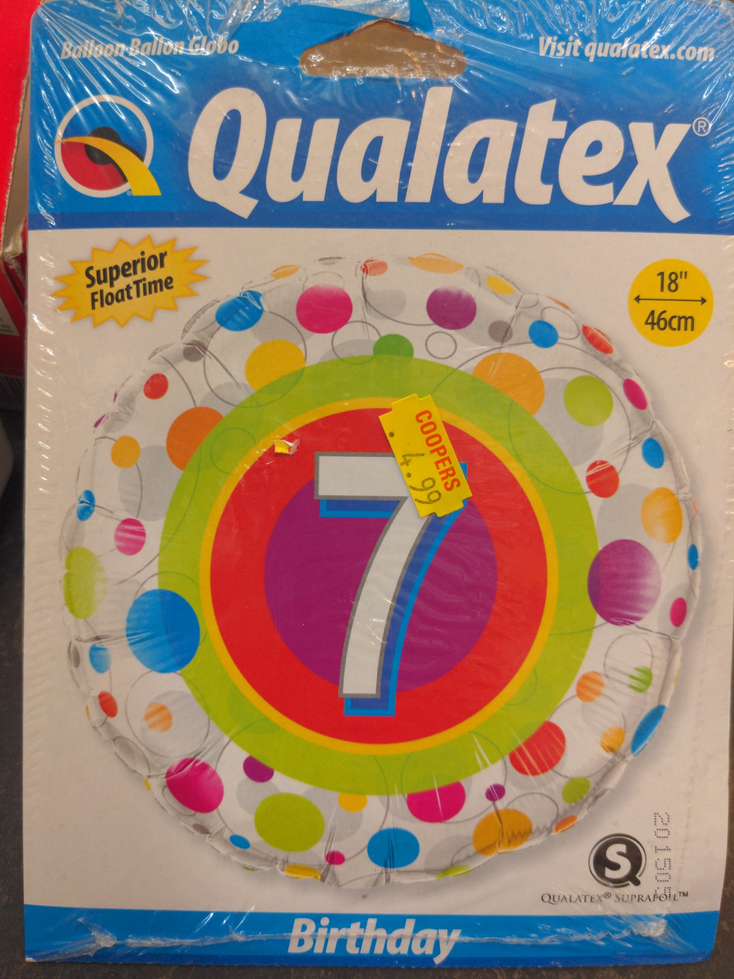 No 7 Helium balloon 18in