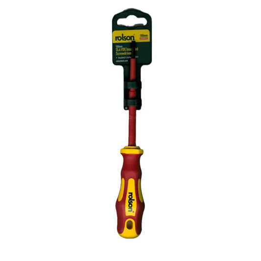 ROLSON INSULATED SLOTTED VDE SCREWDRIVER 4 X 100 MM