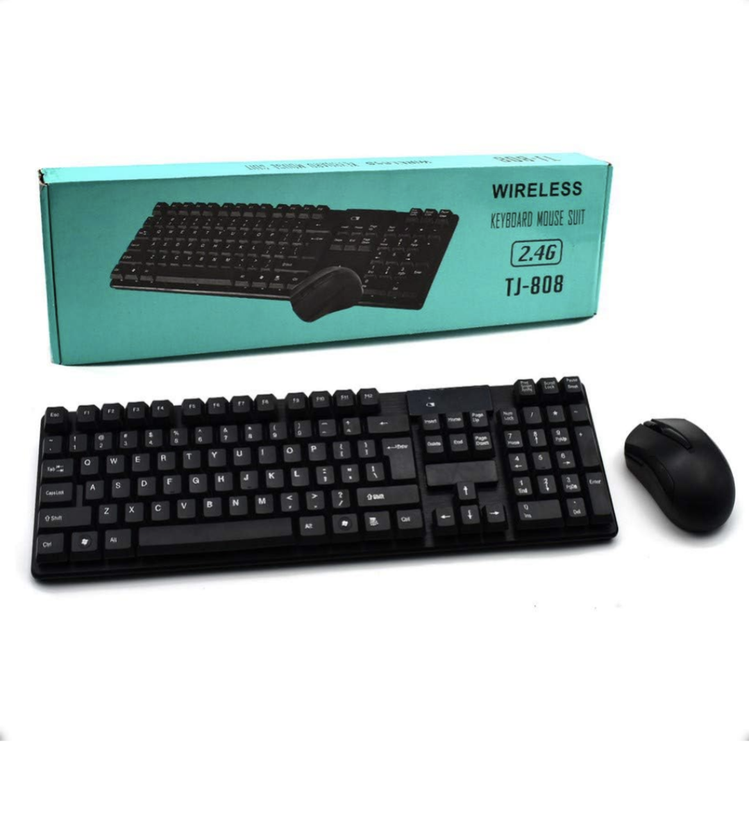 Ensemble clavier et souris sans fil MIYAKO avec sensation mécanique, 2,4 G pleine taille silencieux avec design ergonomique (noir)