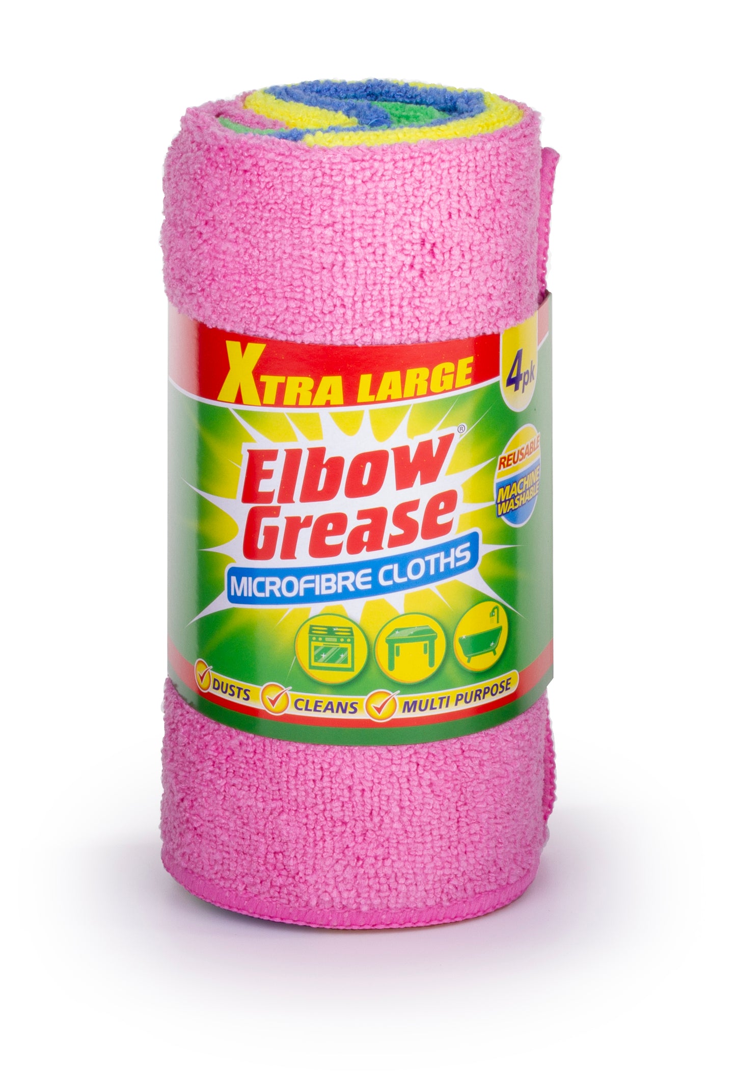 Elbow Grease Microfibre Cloths 4pk