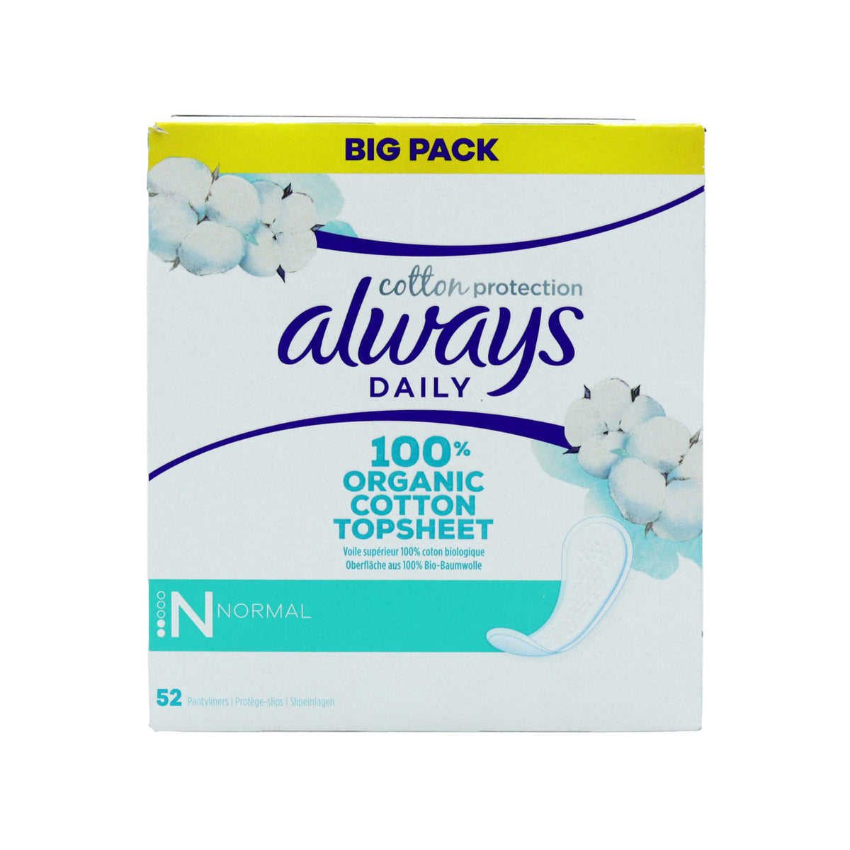 Always Dailies Pantyliners Cotton Protection Normal 52 pieces