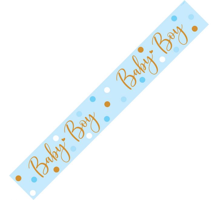 9FT SPARKLING BABY BOY DOTS BANNER