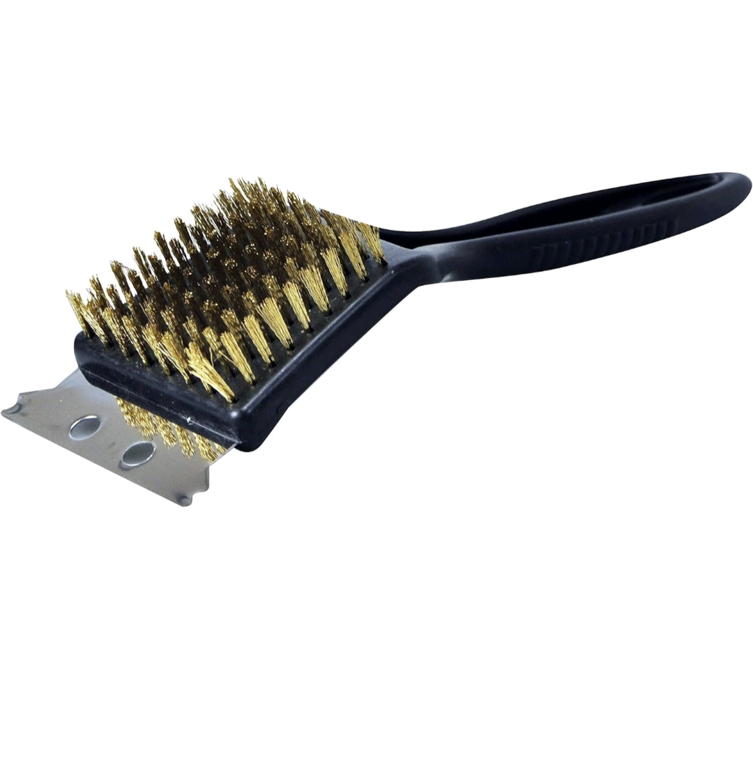 Kingfisher BBQ Brush BBQ Bristle Cleaner Brush with Metal Scraper for Barbecues