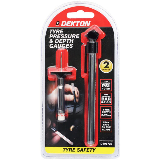 Dekton Car, Motorbike or Bicycle Tyre Pressure & Depth Gauges,
