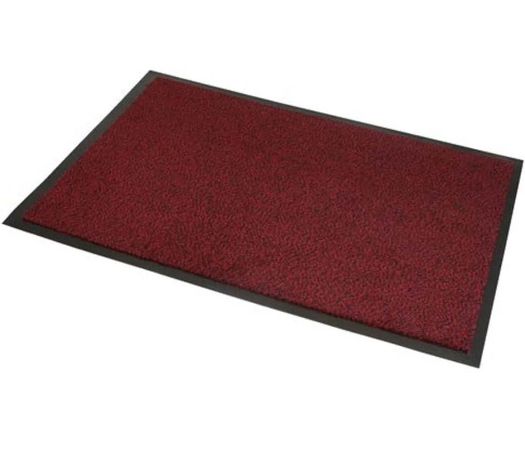 JVL Red Black Heavy Duty Barrier Door Floor Mat, 80 x 140 cm