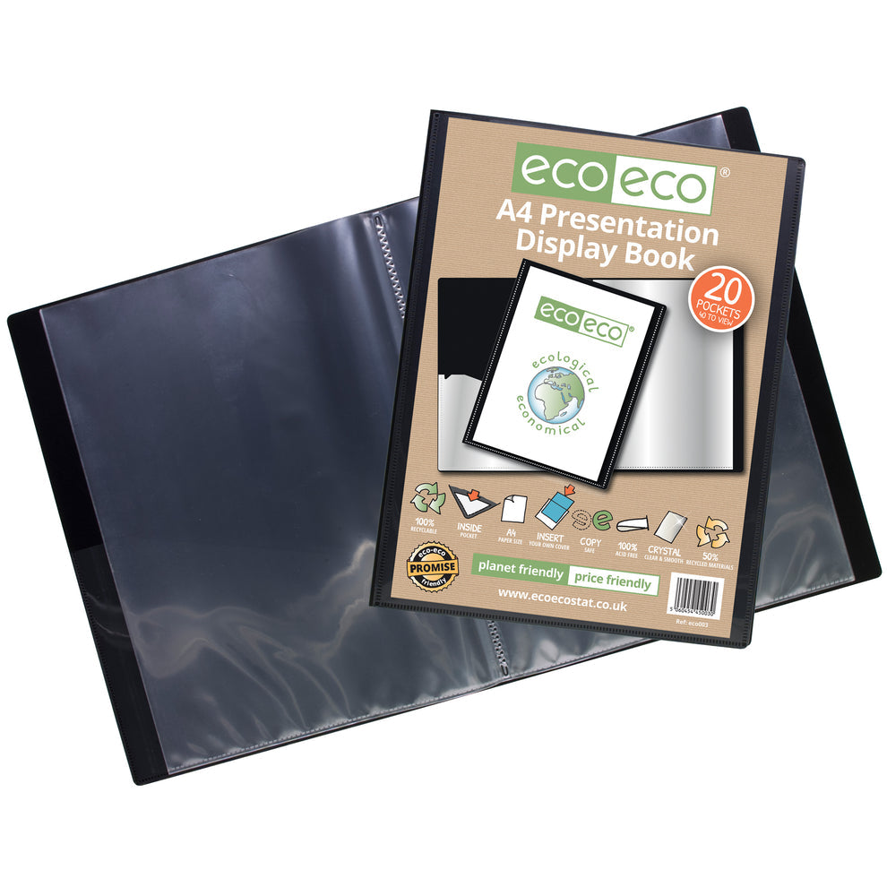 Porte-vues de présentation Eco A4 50% recyclé 20 pochettes
