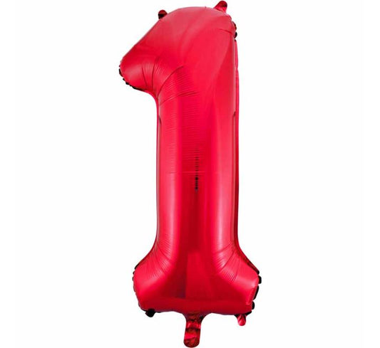 UNIQUE 34" RED NUMBER 1 SHAPED BALLOON