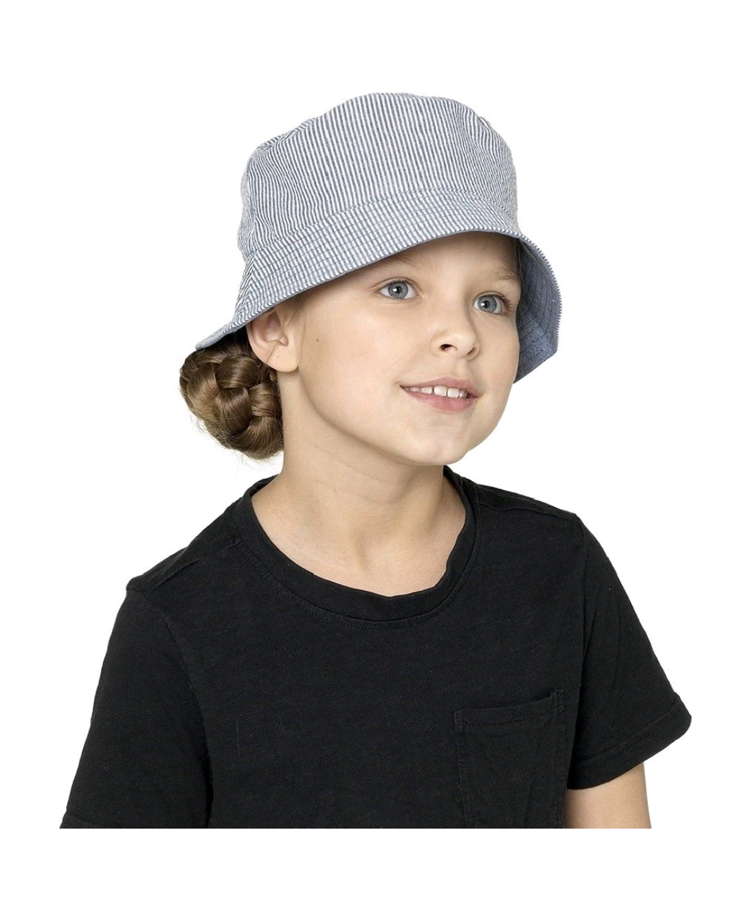 Tom Franks Kids Blue & White Stripped Bucket Hat Fits 3 to 6 Years