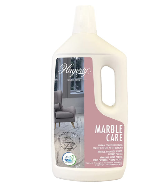 Hagerty Marble Care Marble Cleaner 1 Litre I Effective Cleaner for Marble Floors Concrete Polished Stone I Remineralizing Care for Marble Enriched with Rock Crystal