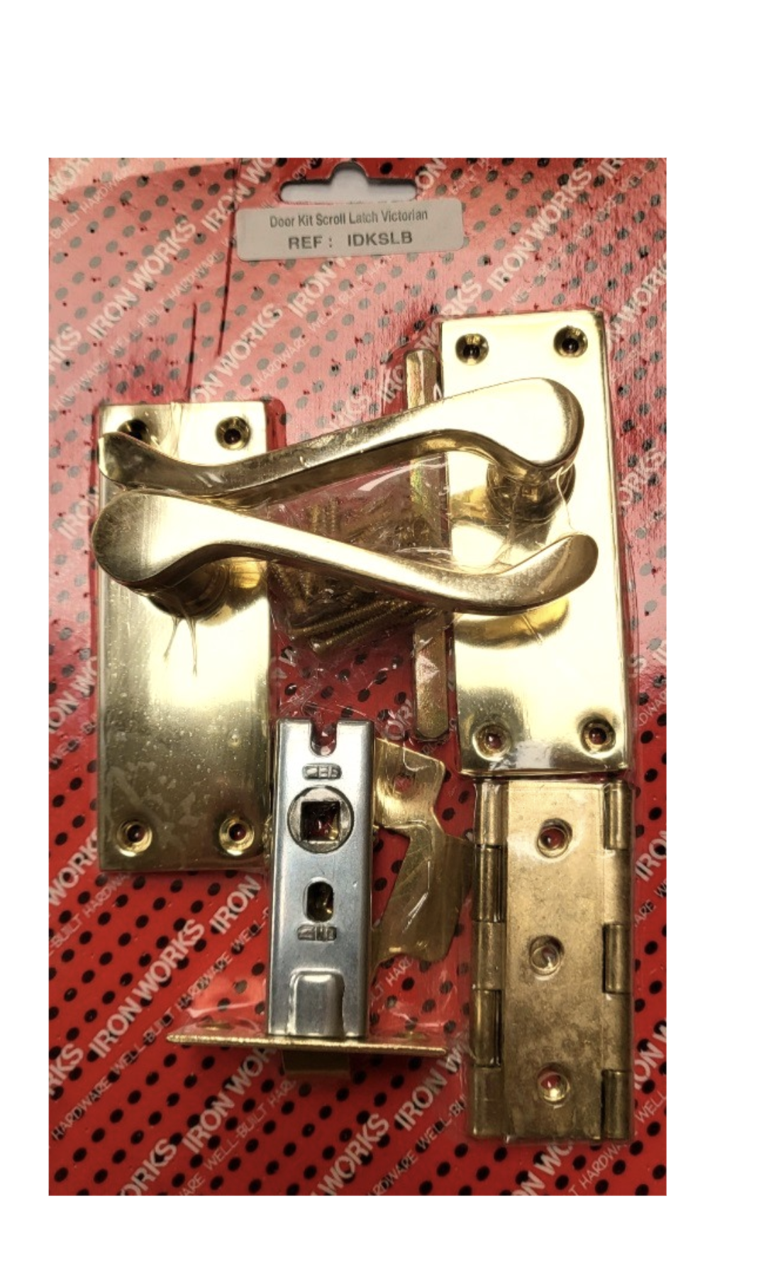 IDKSLB - Kit de porte Loquet à rouleau Laitonné Victorien