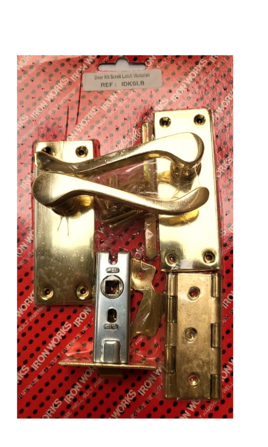 IDKSLB - Kit de porte Loquet à rouleau Laitonné Victorien