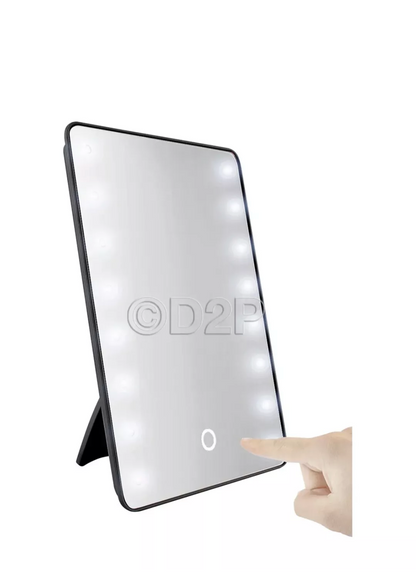 Miroir de maquillage 16 LED Miroir de salle de bain tactile éclairé cosmétique et rasage
