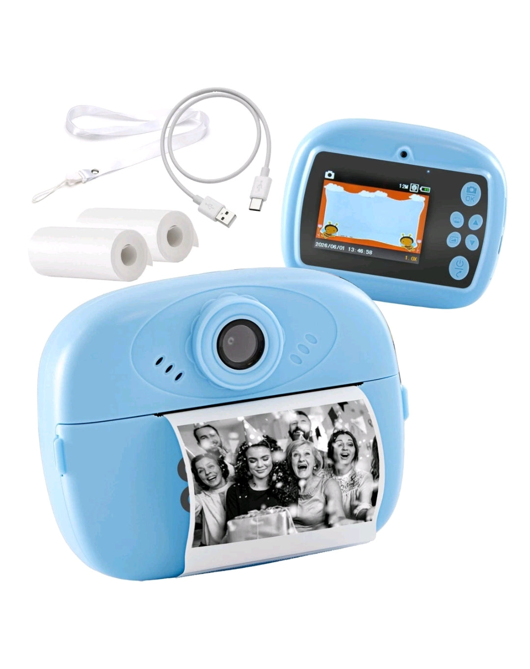 Global Gizmos Kids Camera Instant Print with Rotating Selfie Lens