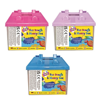 ART BOX MONEY BOX & MODELLING DOUGH HOUSE ASSORTED