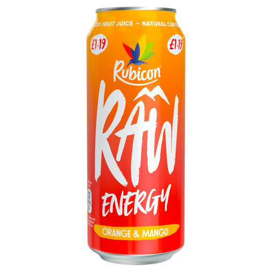 Rubicon Raw Energy Orange & Mango 500ml