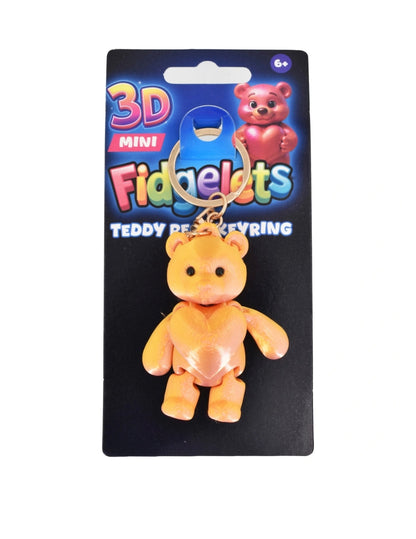 Fidgelets 3D Mini Teddy Keyrings Assorted Colours