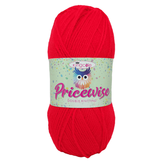 KING COLE PRICEWISE RED 09 WOOL 100g