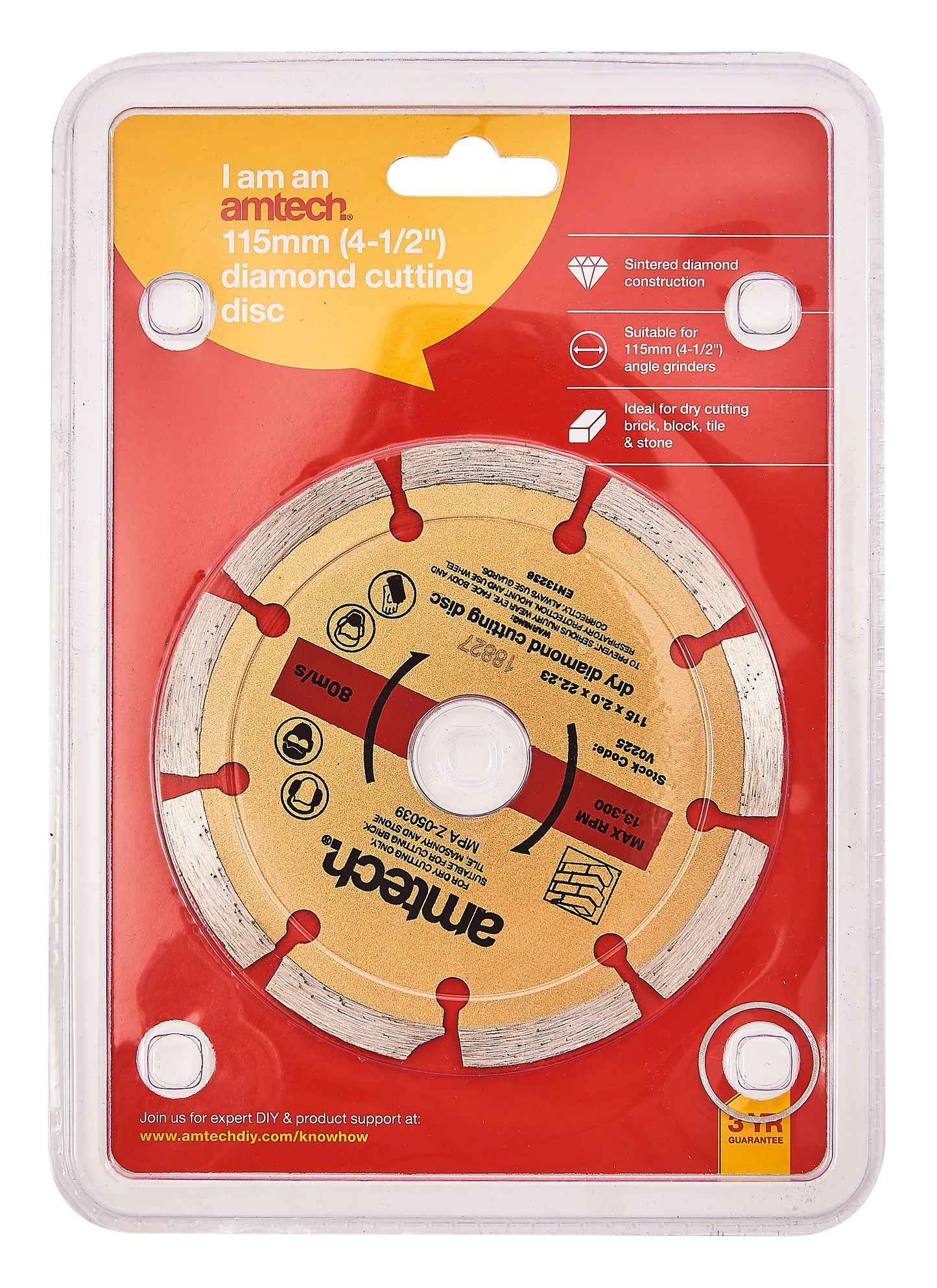 Disque à tronçonner diamanté Amtech V0225 115 mm (4,5")