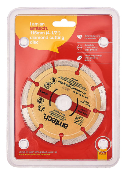 Disque à tronçonner diamanté Amtech V0225 115 mm (4,5")