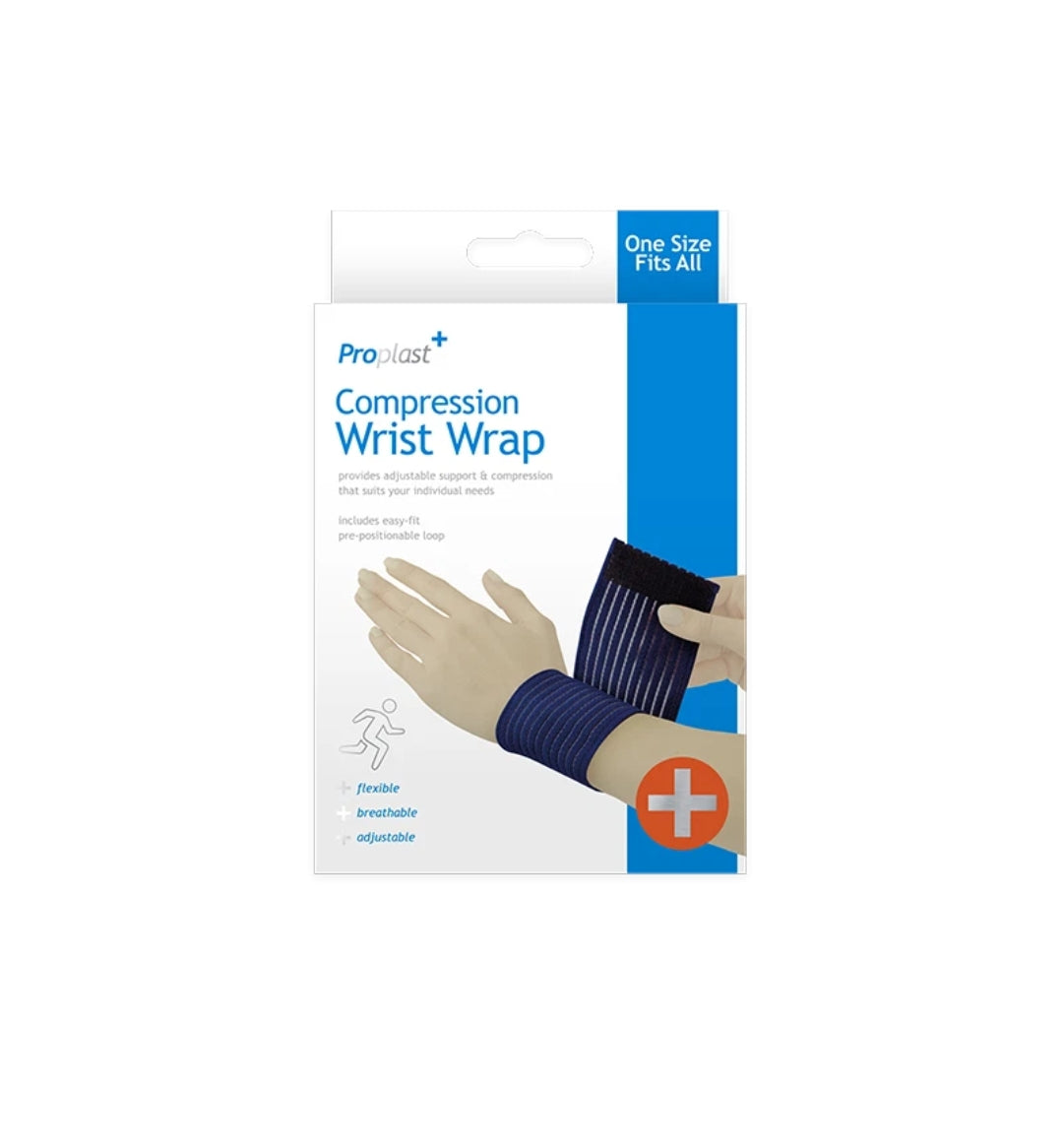 Proplast Compression Wrist Support Wrap with easy-fit pre-position loop