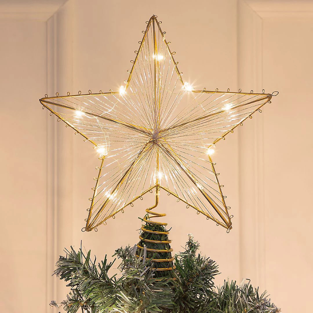 The Christmas Workshop Gold Star Shaped Christmas Tree Topper