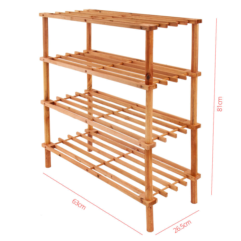 Durane Shoe Rack Walnut 4 Tier