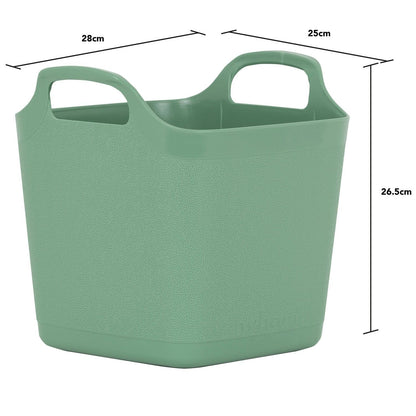 Wham 8 Litre Flexi Square Graduated Storage Tub, Chive Green
