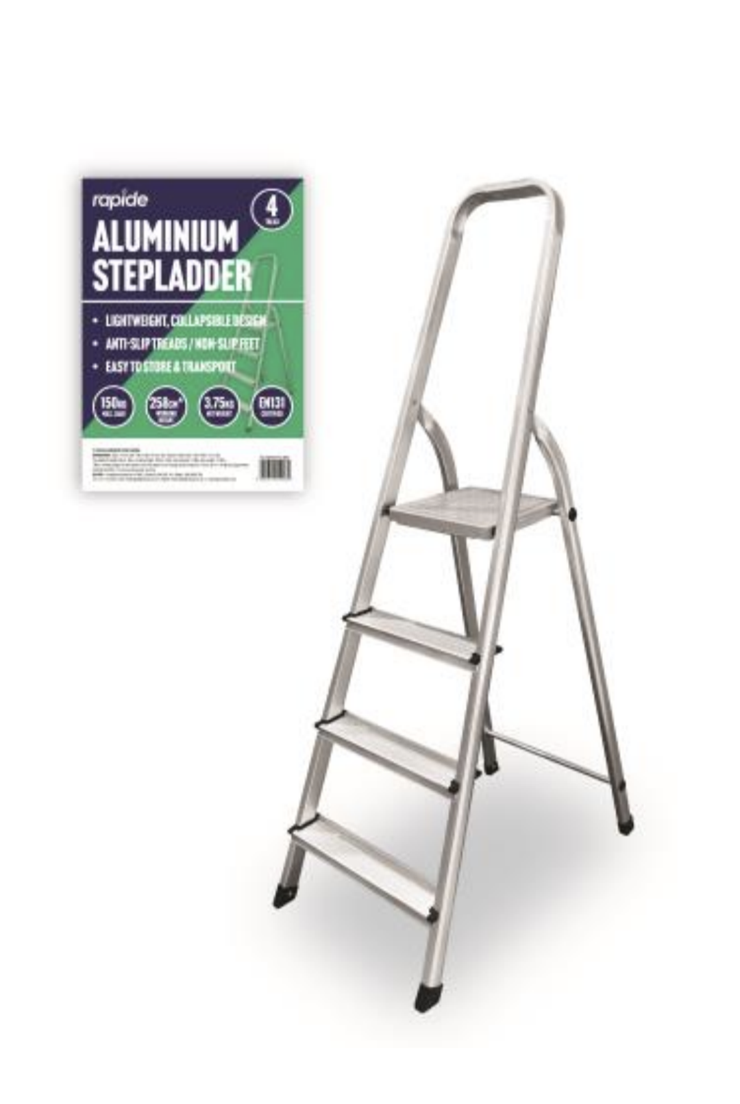ÉCHELLE À 4 MARCHES EN ALUMINIUM