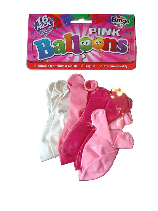 Bingo Pink Balloons 16/Pk