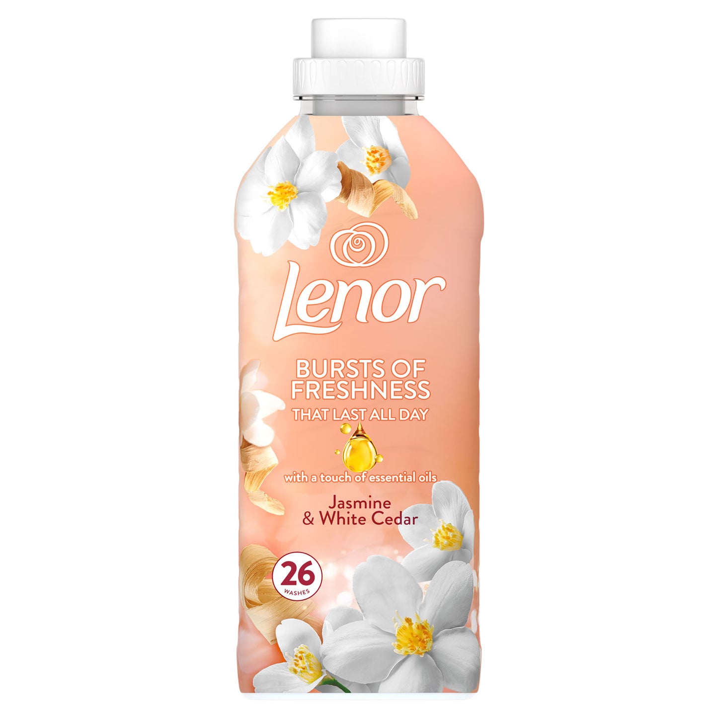 LENOR FABRIC CONDITIONER JASMINE & WHITE CEDAR 26W 858ml